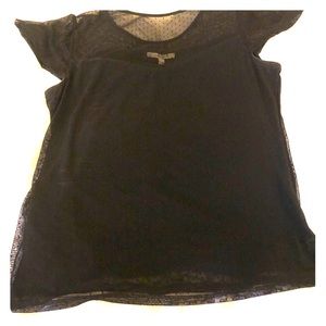 Black crop sleeve top
